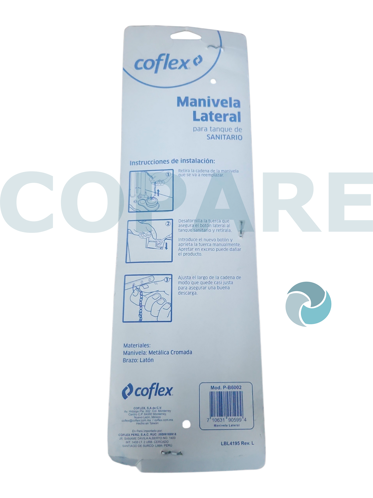 MANIVELA LATERAL COFLEX P-B6002 CON MANERAL CROMADO