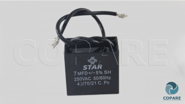 CAPACITOR 7 MFD 300 V. PARA VENTILADOR DE TECHO