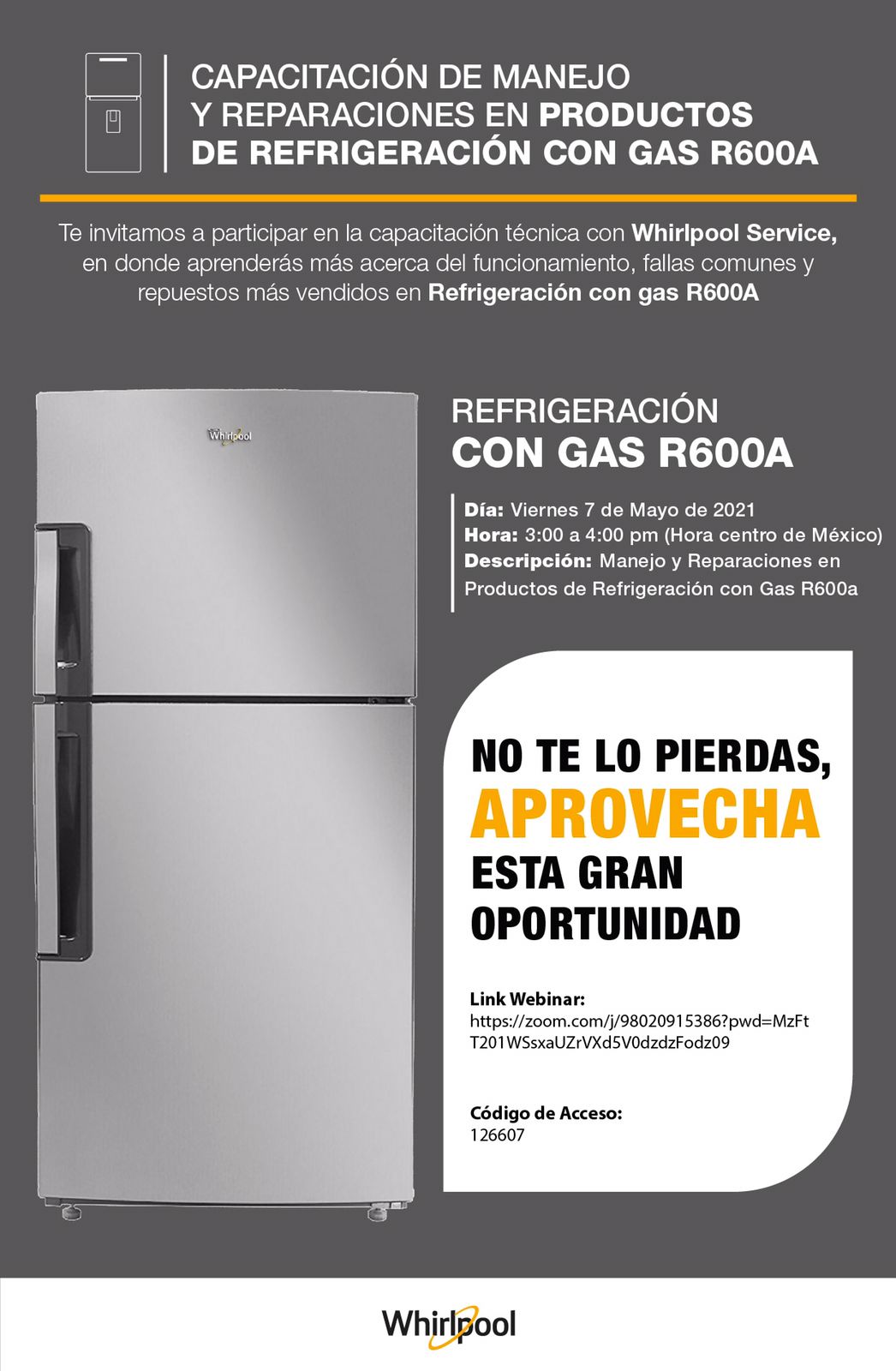 Capacitacion de manejo y reparacion en productos de refrigeracion con gas R600A