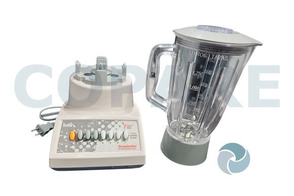 LICUADORA MAN LPP-507 7 VELOCIDADES VASO DE PLASTICO BLANCO-GRIS LP00507PBL114