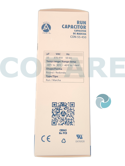 CAPACITOR 55 A 450 VOLT METAL