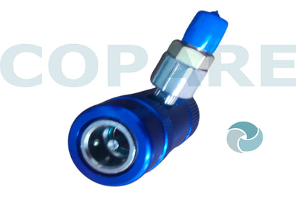 ADAPTADOR RAPIDO ANGULADO R1234YF AZUL BAJA CPAUAN005