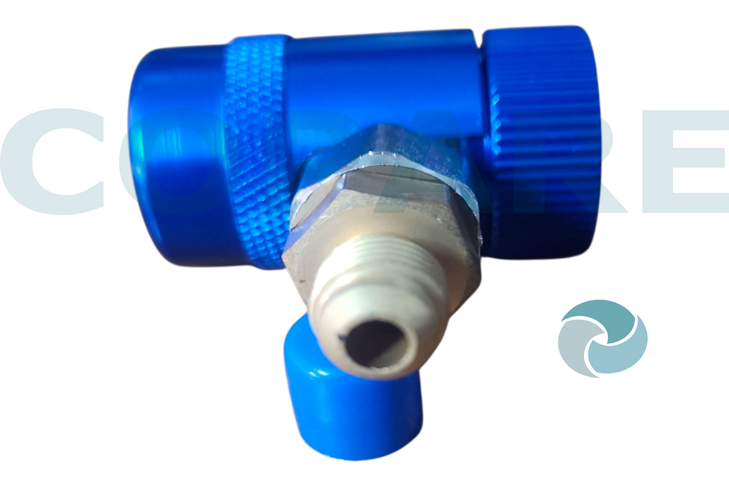 ADAPTADOR RAPIDO ANGULADO R1234YF AZUL BAJA CPAUAN005