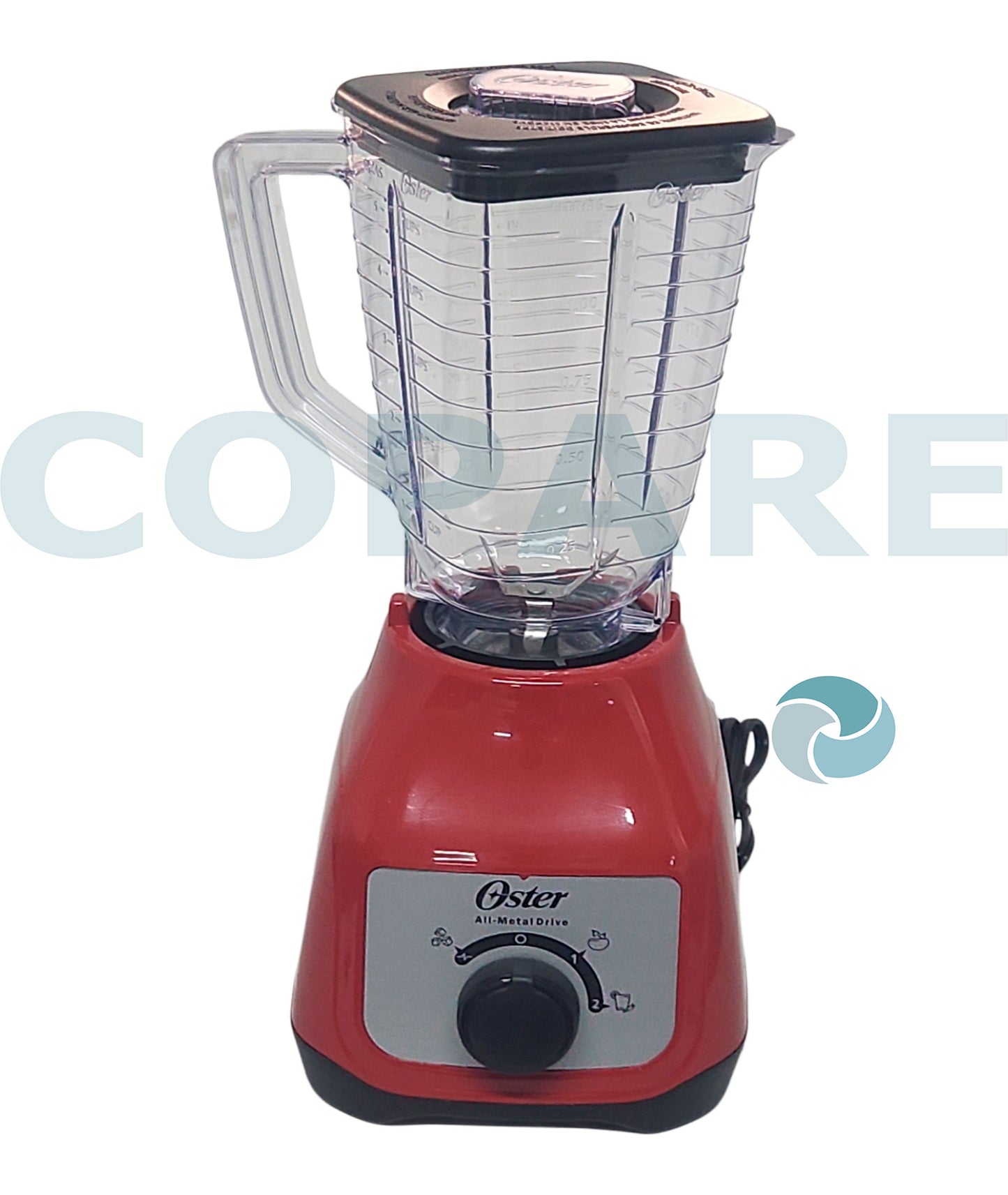 LICUADORA OSTER 2 VELOCIDADES PERILLA ROJA VASO DE PLASTICO 550W 2110674