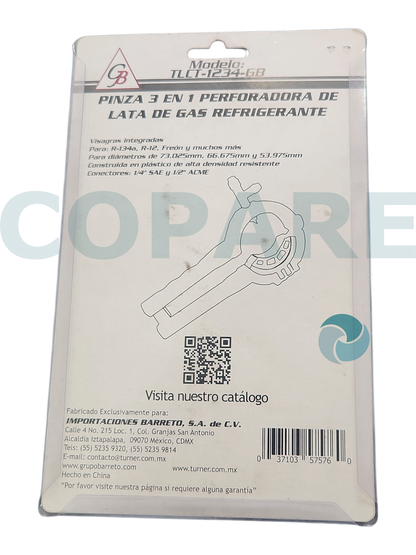 PINZA PERFORADORA DE LATA DE GAS GB TLCT-1234GB