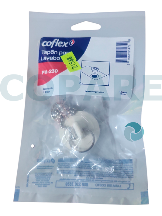 TAPON CON CADENA COFLEX PH-230 PARA LAVABO