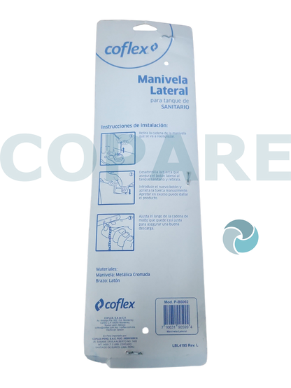 MANIVELA LATERAL COFLEX P-B6002 CON MANERAL CROMADO