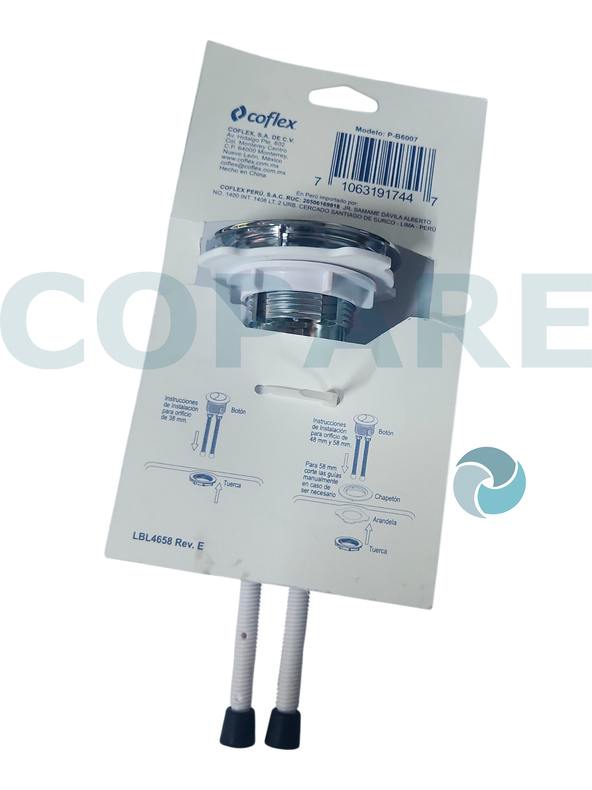 BOTON SUPERIOR COFLEX P-B6007 PARA VALVULA DE DESCARGA DUAL