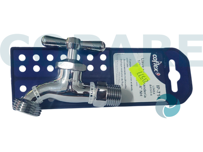 LLAVE COFLEX IP-714 1/2 X 3/4 LATON CROMADO PARA LAVANDERIA