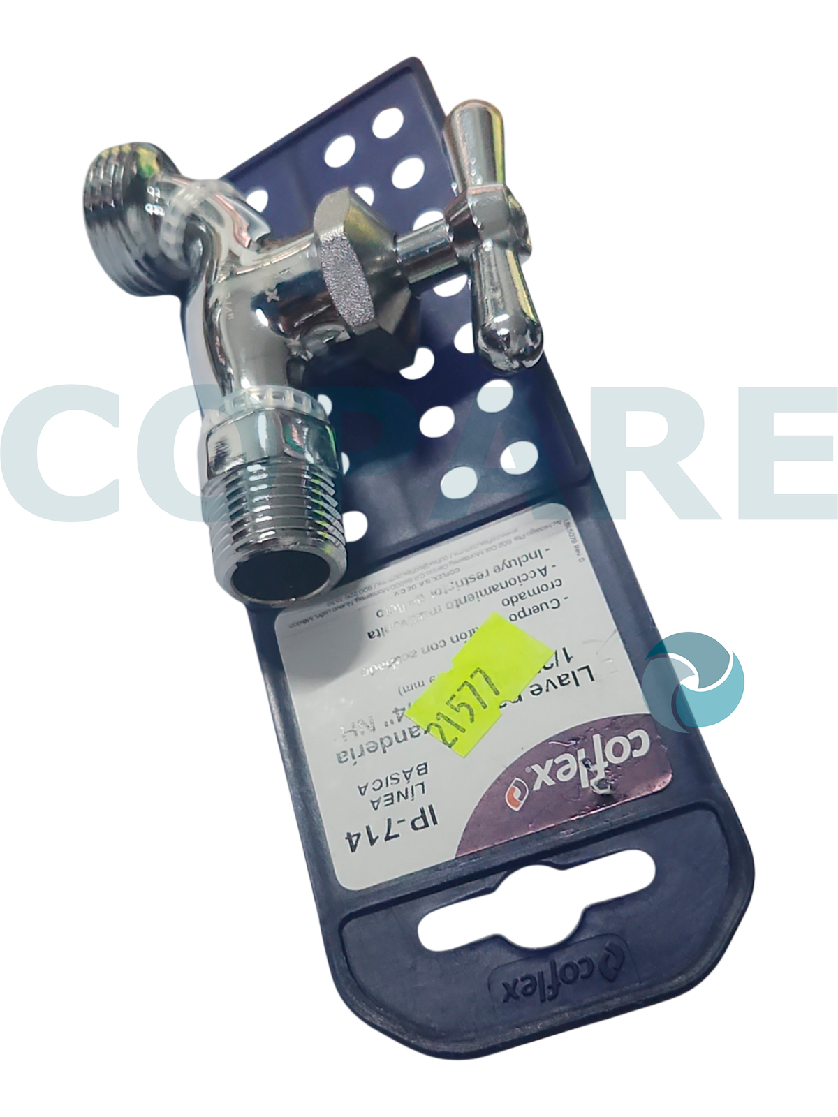 LLAVE COFLEX IP-714 1/2 X 3/4 LATON CROMADO PARA LAVANDERIA