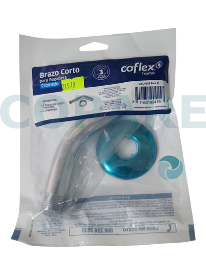 BRAZO CORTO COFLEX PR-T101 LATON PARA REGADERA