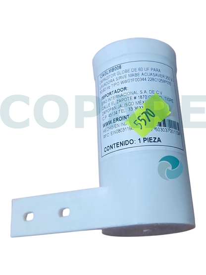 CAPACITOR 60 MFD PARA LAVADORA MABE SIRVE WW01F00344