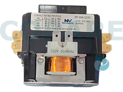 CONTACTOR 2 POLOS 30 AMP 240 VOLTS REFCO2P02