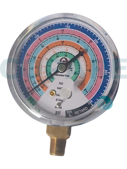 MANOMETRO 2.5 PULGADAS BAJA R410/134/22/404/407 AR-G500SV