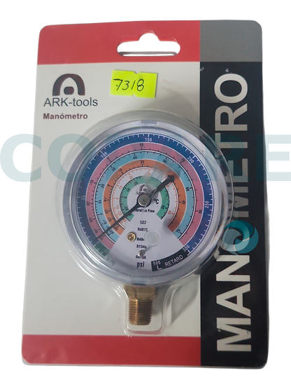 MANOMETRO 2.5 PULGADAS BAJA R410/134/22/404/407 AR-G500SV