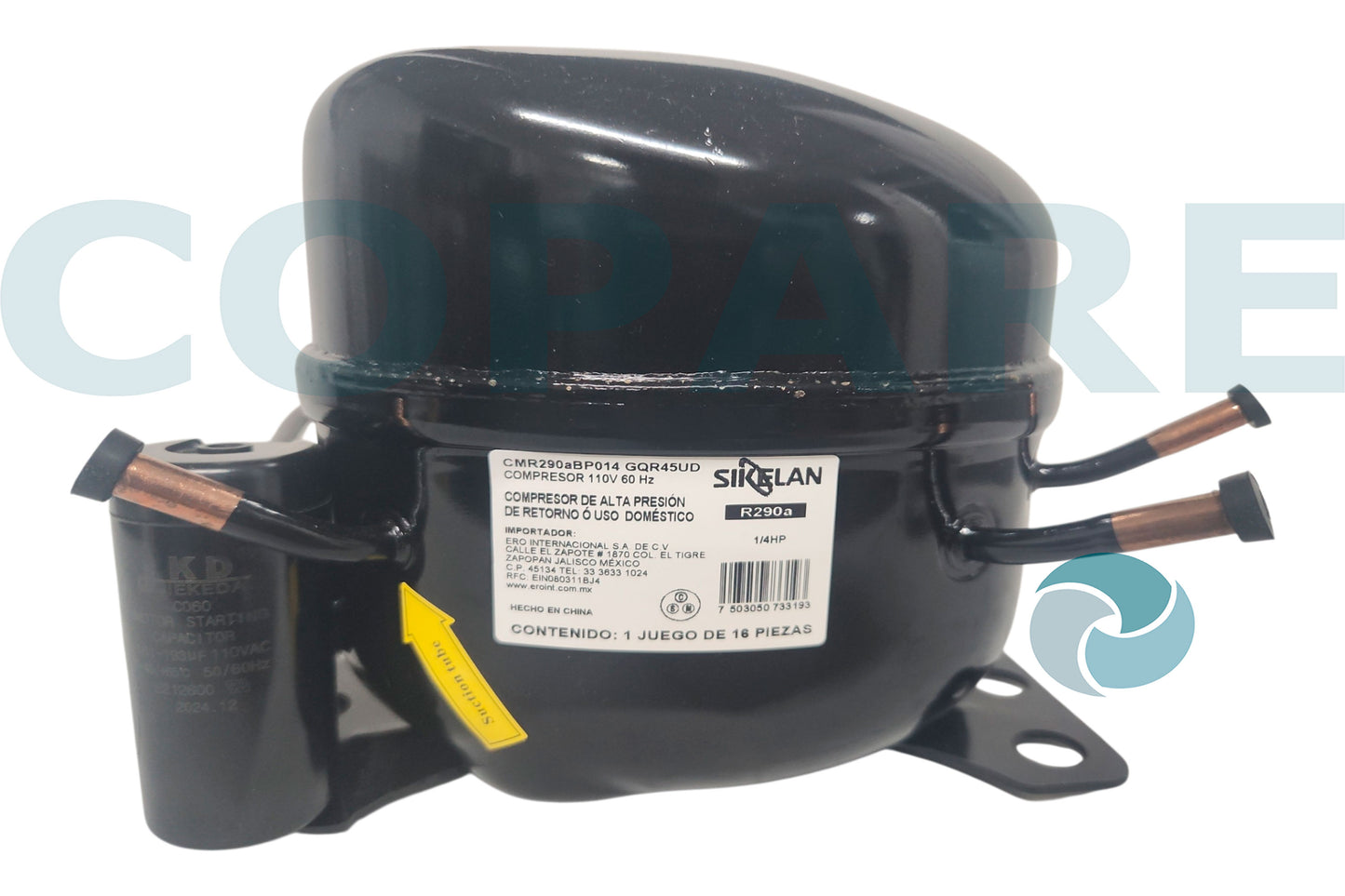 COMPRESOR SIKELAN R290 110V 60HZ 1/4HP CMR290ABP014