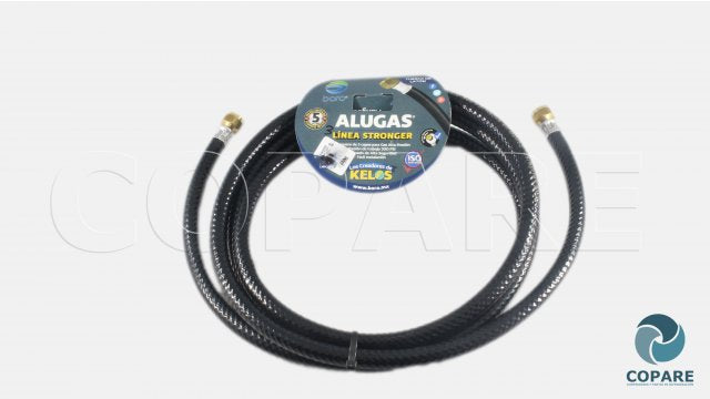 MANGUERA GAS NEGRA ARMADA 3 MTS