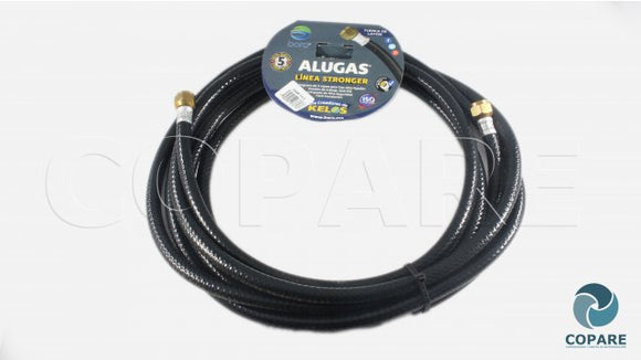 MANGUERA GAS NEGRA ARMADA 5 MTS