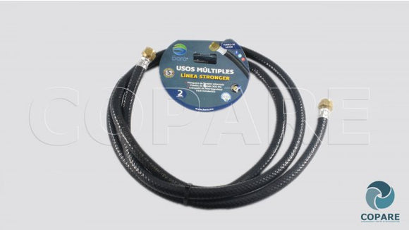 MANGUERA GAS NEGRA ARMADA 2 MTS