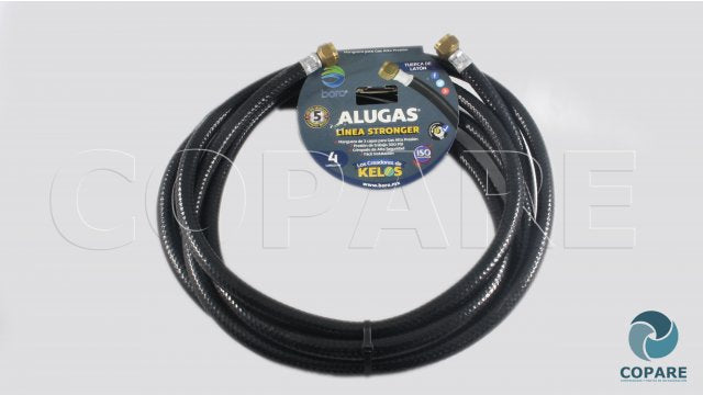 MANGUERA GAS NEGRA ARMADA 4 MTS