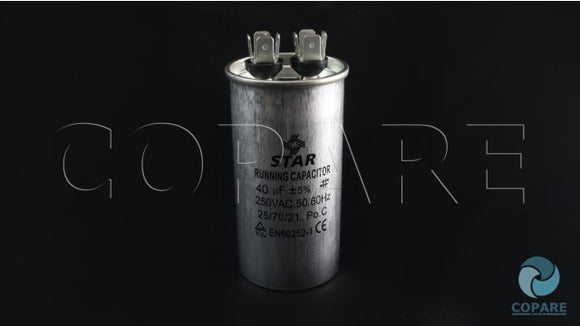 CAPACITOR 40 MFD 250 V.