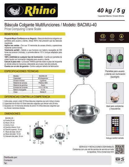 BASCULA COLGANTE BACMU-40